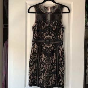 Black and cream fitted dress